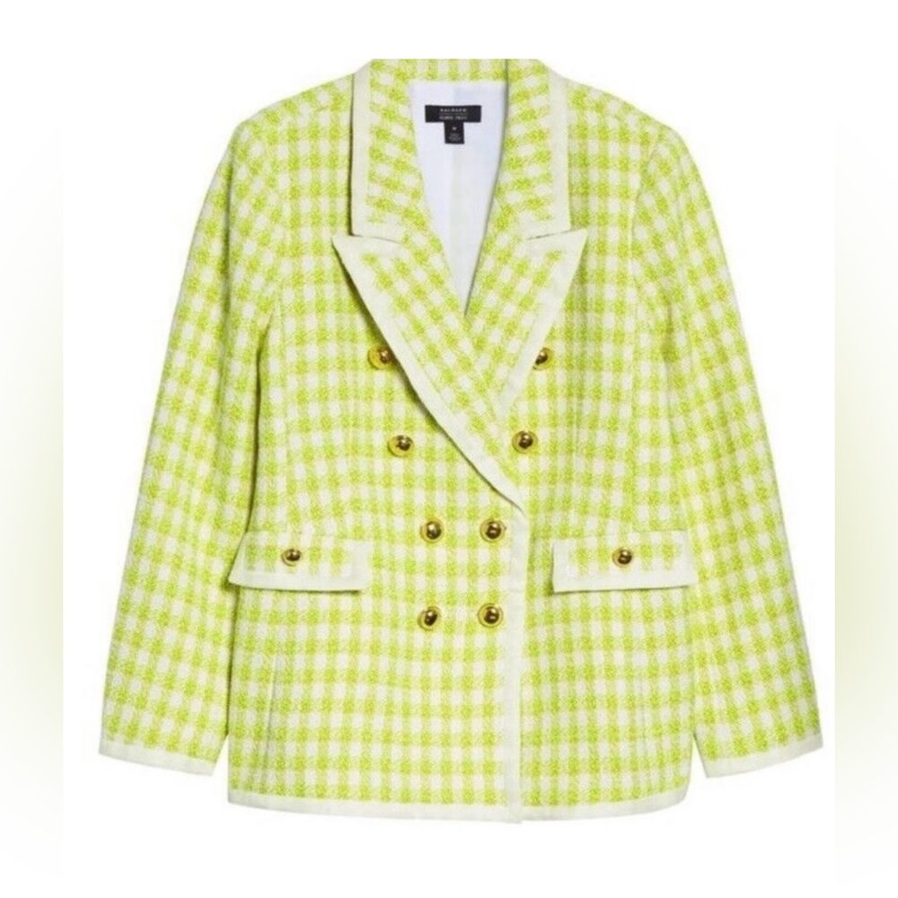Halogen x Atlantic-Pacific Yellow NeonTweed Jacket Size 18 Plus Size